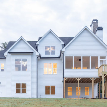 Side Elevation with Elevated Deck and Walkout Basement