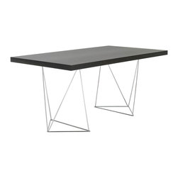 Multi 63" Wenge Wood Dining Table with Trestles - Dining Tables