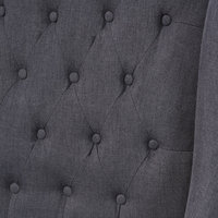 GDF Studio Adriana Tall Wingback Tufted Fabric Club Chair, Dark Charcoal