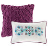 Intelligent Design Joni Reversible Quilt Set With Throw Pillows, Purple