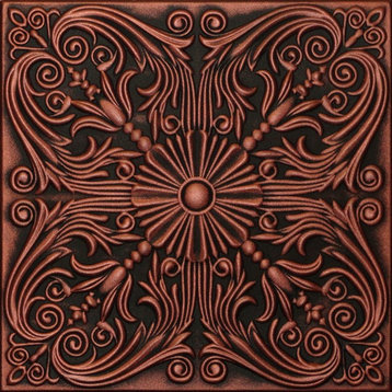 20"x20" R39 Styrofoam Ceiling Tile, Black Copper