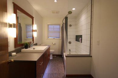 Mid-century modern bathroom photo in Other
