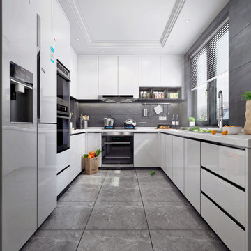 White Acrylic Kitchen Cabinet