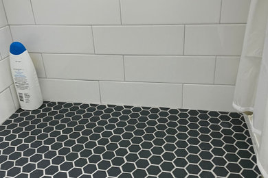 Black Mini Hexagon Shower Flooring