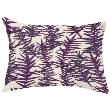 Spikey 14"x20" Floral Decorative Outdoor Pillow, Purple
