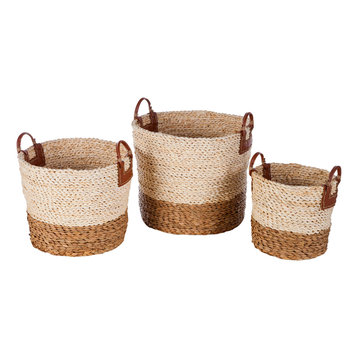 Nautical Woven Baskets, Set of 3