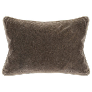 Kosas Home Harriet Velvet 14-inch x 20-inch Rectangular Throw Pillow, Brown