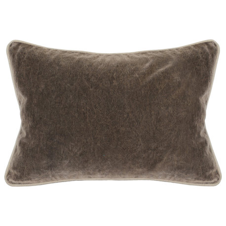 Kosas Home Harriet Velvet 14-inch x 20-inch Rectangular Throw Pillow, Brown