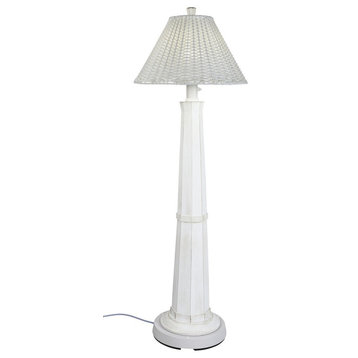 Nantucket Outdoor Floor Lamp 10906 With White Wicker Shade