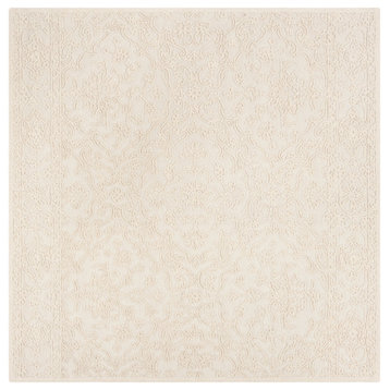 Safavieh Trace Collection TRC102C Rug, Ivory, 4' X 4' Square