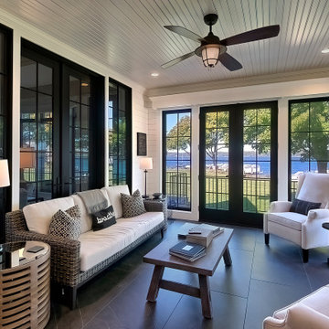 Screen Porch with Bead Board Ceiling