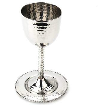 Classic Touch Beaded Goblet With Tray