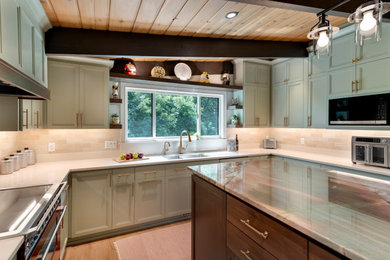 Example of a mountain style kitchen design in Minneapolis