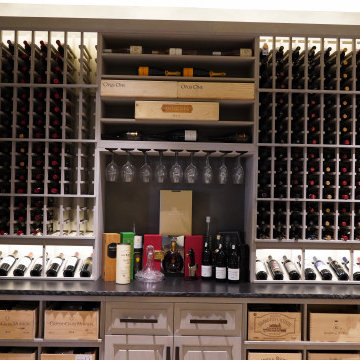 Custom Grey Wash Wine Cellar