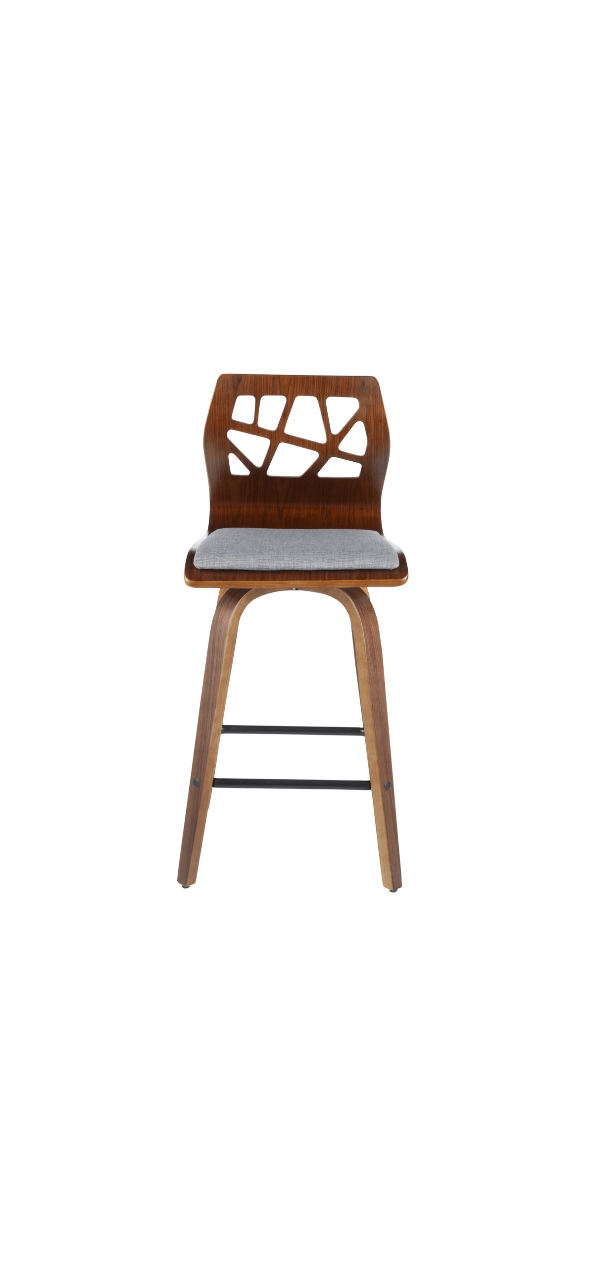 Folia Counter Stool, Set of 2, Light Gray Fabric