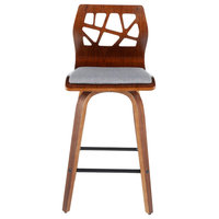 Folia Counter Stool, Set of 2, Light Gray Fabric