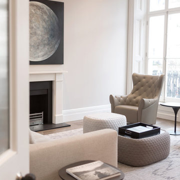 Livingroom in 5 storey townhouse, Maida Vale Conservation Area