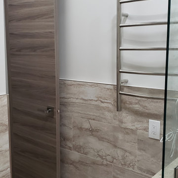 Bathroom reno as a part of the entire apartment renovation.Before/after picture