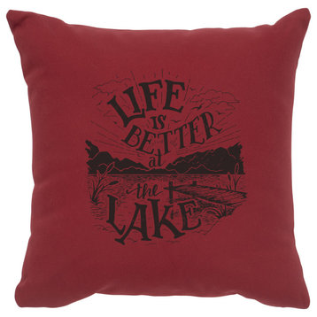 Image Pillow 16x16 Life is Better Cotton Brick