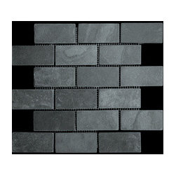 2x4 Black Slate Mosaic Tile - Mosaic Tile