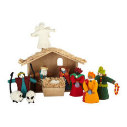 Handmade Felt Nativity - Stable - Set of 12 - New - Holiday Accents And Figurines