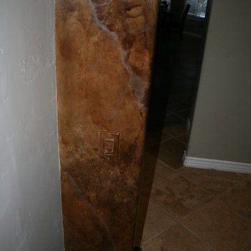 faux marble/ fireplace and columns