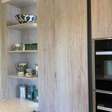 Grey oak tall units with shelving