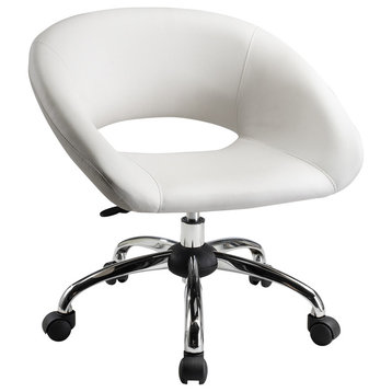 Contemporary PU Computer Chair, White