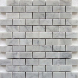 Bestview Stone Mosaic 1" x 2" Polished Carrara 212002 - Tile