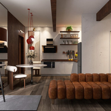Compact Character: Industrial 37 m² Open-Plan Apartment