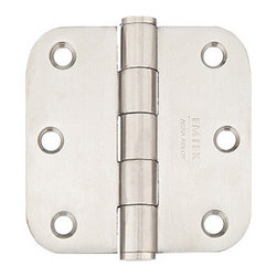 Emtek 3 1/2" x 3 1/2" with 5/8" Radius Corners Heavy Duty Door Hinge - Stainless - Hinges