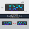 LED Digital Wall Clock with RGB Display, Auto-Dimming