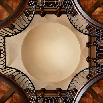 View Looking Up inside Domed Two-Story Library
