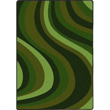 Kid Essentials Rug, on the Curve, 5'4"x7'8", Green