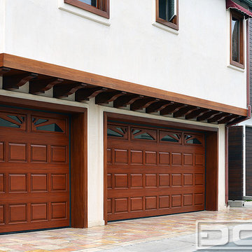 Classic Design Raised Panel Wood Garage Doors in Solid Wood Construction