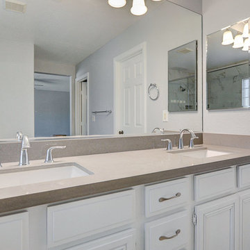 Hex flooring & Calcutta tiles in Master bath in Henderson