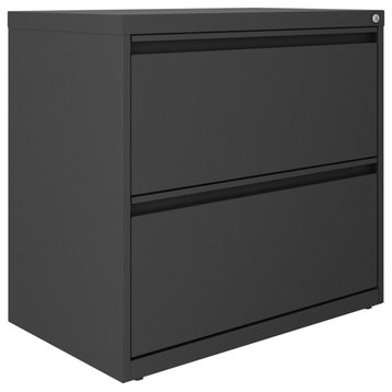 Hirsh 30 inch W 2 Drawer Modern Metal Lateral 101 File Cabinet in Gray