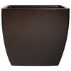 Pacifica Square Curved Planter Box, Brown, 12"x12"x11"