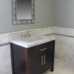 White Carrara Consoles - Bathroom Sinks