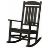 Pineapple Cay All-Weather Porch Rocking Chair and Side Table Set, Black