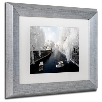 Philippe Hugonnard 'Boat Trip' Art, Silver Frame, White Matte, 14"x11"