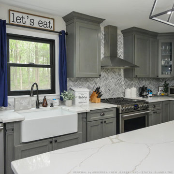 Black Window in Magnificent Kitchen - Renewal by Andersen New Jersey / NYC