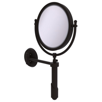 Soho Wall-Mount Make-Up Mirror, 8" Dia, 5X Magnification, Oil Rubbed Bronze