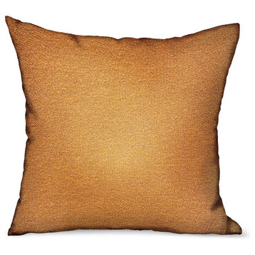 Plutus Burnt Sienna Brown Solid Luxury Outdoor/Indoor Throw Pillow, 24"x24"