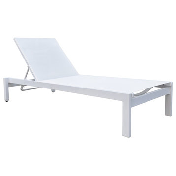 Revana Kayak Modern White Outdoor Chaise Lounge