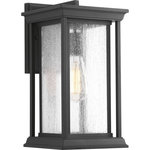 Progress Lighting - Endicott Collection 1-Light Medium Wall Lantern, Black - With a Craftsman-inspired silhouette, Endicott offers visual interest to your homes exterior. The elongated frame is finished with clear seeded glass. Uses One 100 W Medium Base bulb (not included).