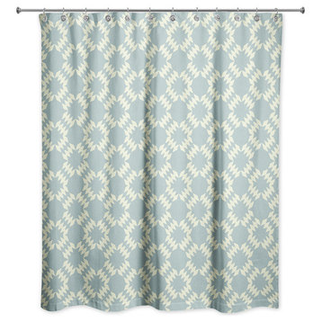 Folk Southwestern Pattern in Blue Shower Curtain