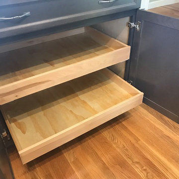 double pull out drawers in the island