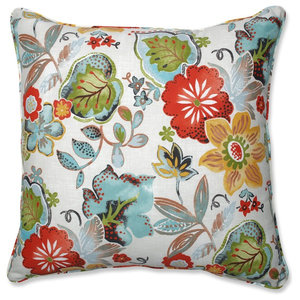 Pillow Perfect 620374 Outdoor/Indoor Swaying Palms Capri Floor Pillow 25 x 25 Blue