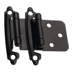 DoorCorner - Variable Overlay Cabinet Hinge, Pair, Flat Black - Hinges